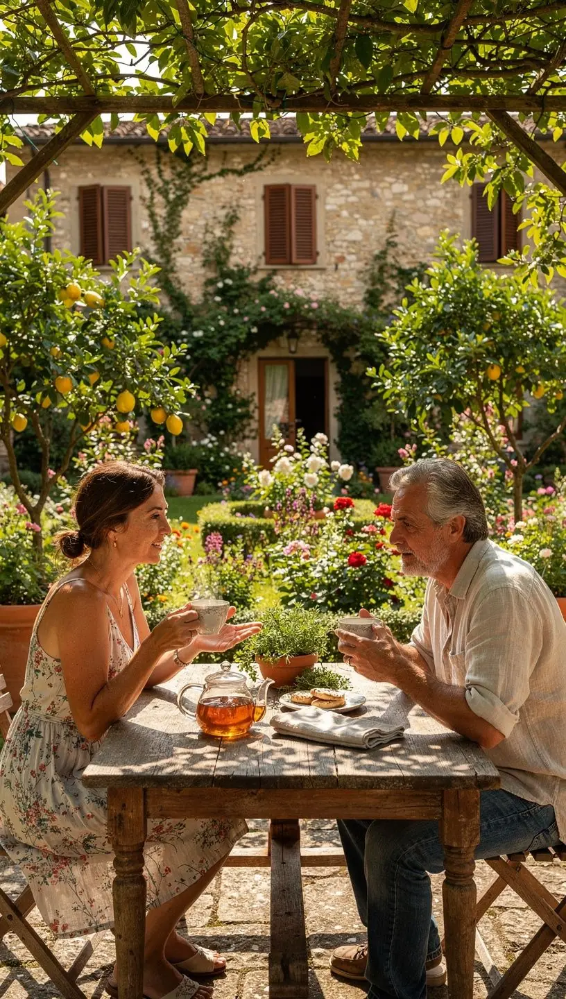 Infusione di tè rosso in una teiera trasparente, con fiori e spezie.